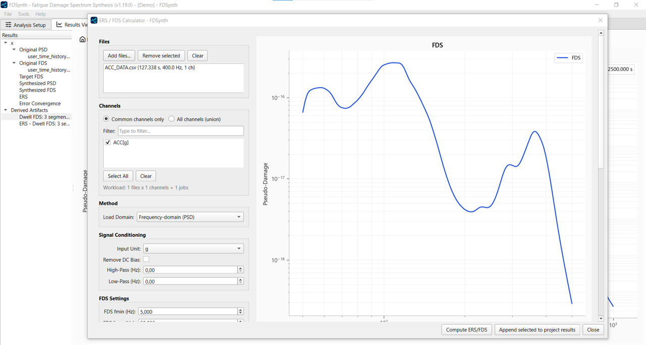 FDSynth ERS and FDS calculator tool